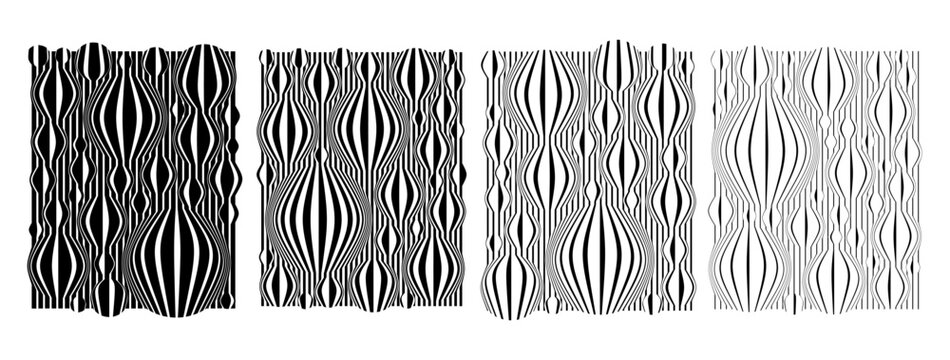 Decorative vertical blend stripe line sphere design set