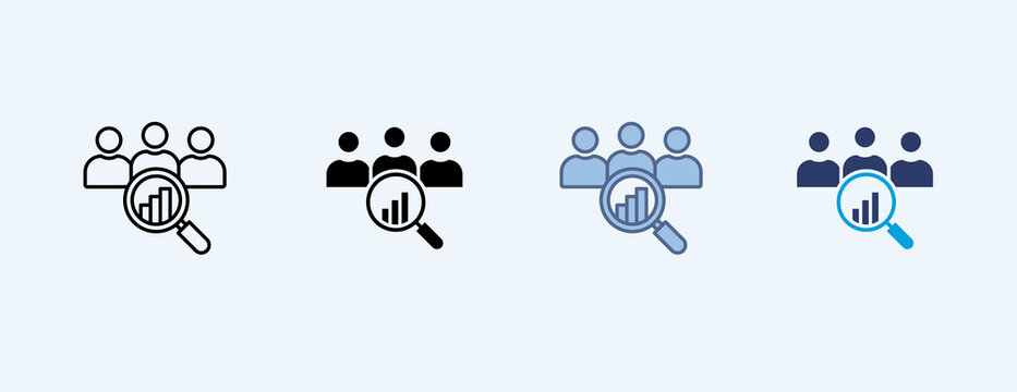 Customer Insight Multiple Icon Illustration Vector, Contains search, people