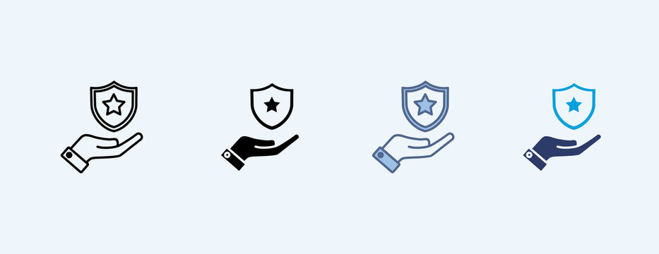Benefits Multiple Icon Illustration Vector, Contains hand, satar, safety