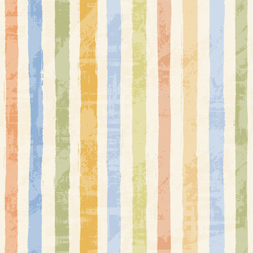 Colorful vertical grunge stripes, seamless pattern, vector print