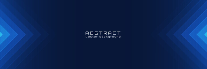 Obraz premium Abstract blue technology background. Dynamic glowing arrows with copy space. Modern geometric design for business, presentation, website, banner or corporate project. Vector Illustration.