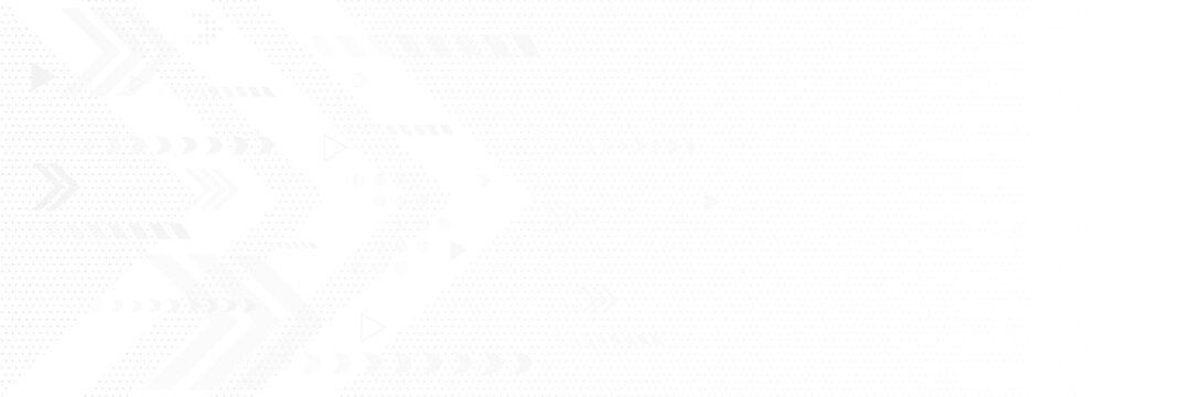 Arrows background. Abstract white shapes and subtle geometric symbols. Halftone dots and dynamic shapes. Minimal modern design for business, technology, presentation or banner. Vector Illustration.