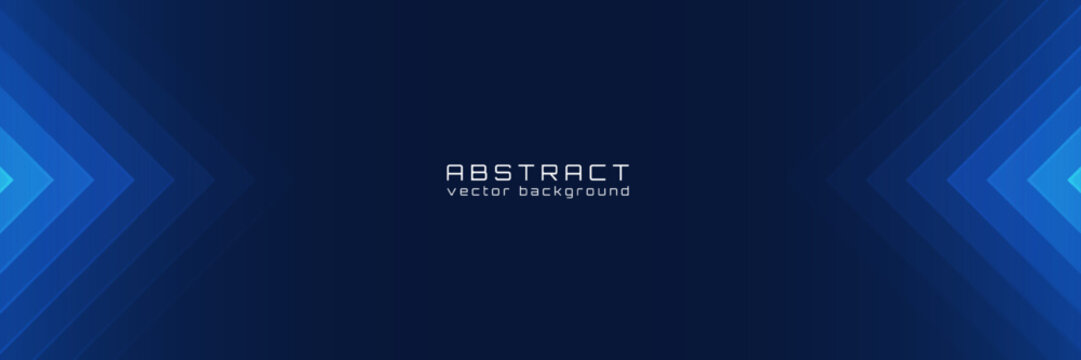 Abstract blue technology background. Dynamic glowing arrows with copy space. Modern geometric design for business, presentation, website, banner or corporate project. Vector Illustration.