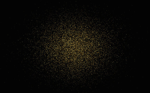 Gold glitter background with sparkling dust particles. Elegant festive shimmer texture for premium banner, celebration, invitation or luxury design. Confetti stardust effect. Vector Illustration.