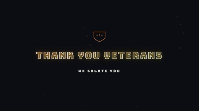 Veterans Day text with glowing military font and tactical light sweep
