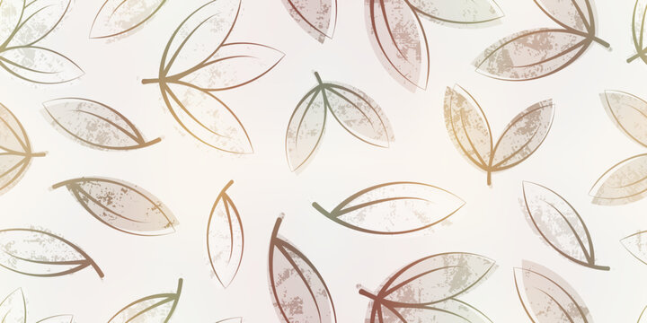 Autumn background of leaves, seamless pattern, vector print