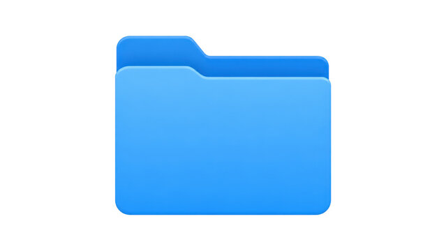 Blue File Folder Icon Isolated on Transparent Background