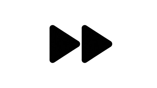 Fast Forward Icon Silhouette on Transparent Background