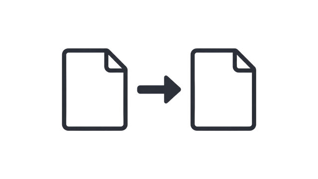 File Transfer and Document Conversion Icon on Transparent Background