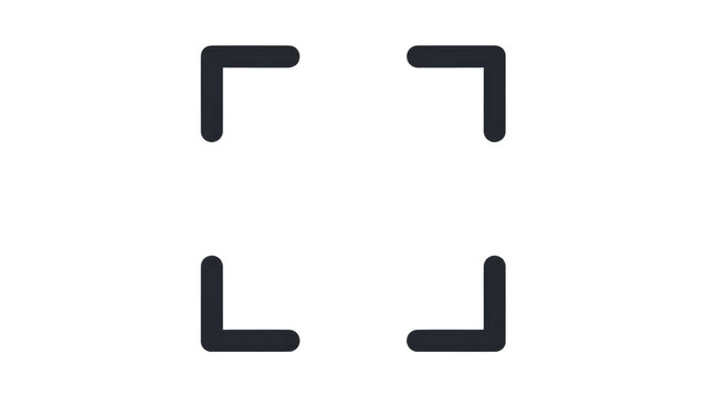 Focus Frame Icon with Four Brackets on Transparent Background