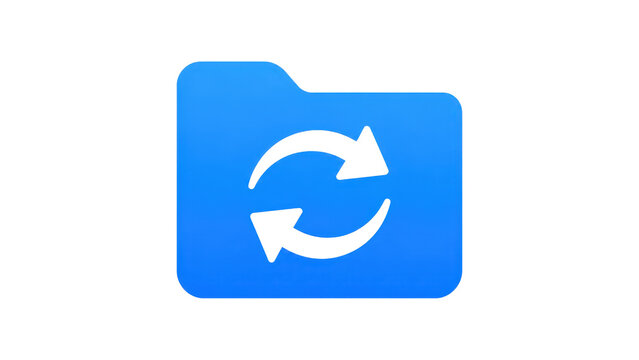 Folder Icon with Sync Arrows for File Backup and Synchronization