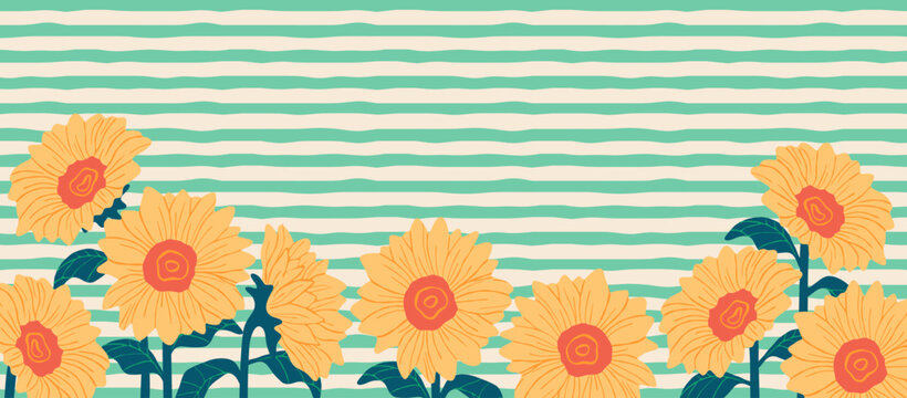 Modern background design featuring sunflower
