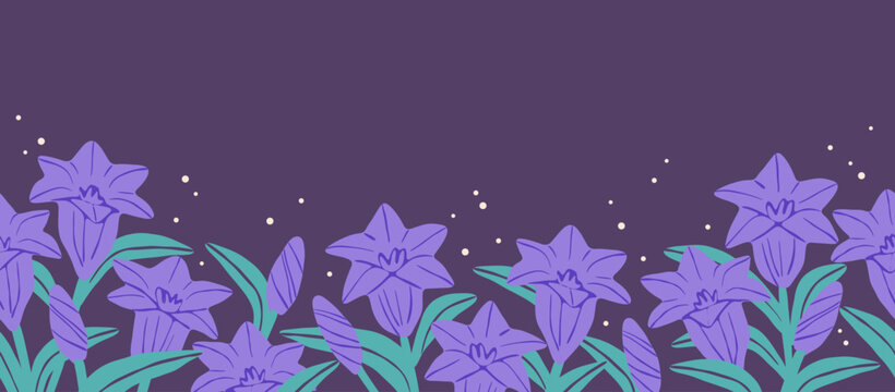 Modern background design featuring gentian flowers