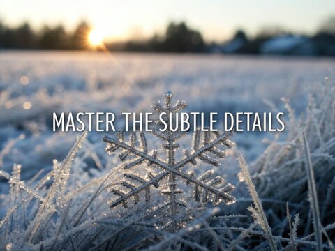Intricate Snowflake Crystal Forming Delicate Ice Patterns Outdoors