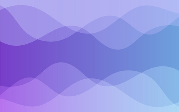 Modern abstract background with smooth, flowing wave patterns in a vibrant purple and blue gradient, creating a tranquil and dynamic visual for digital design projects
