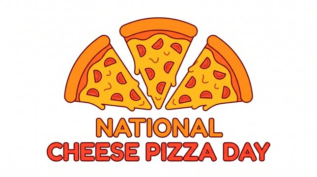 Three pizza slices celebrating National Cheese Pizza Day.
