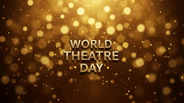 Golden sparkling bokeh background for theatre.

