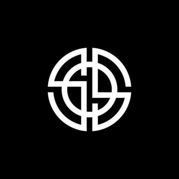 Unique, modern, and futuristic 'SOS' circular maze emblem. Elegant linear structure, ideal for cybersecurity, data networks, and IT firms.