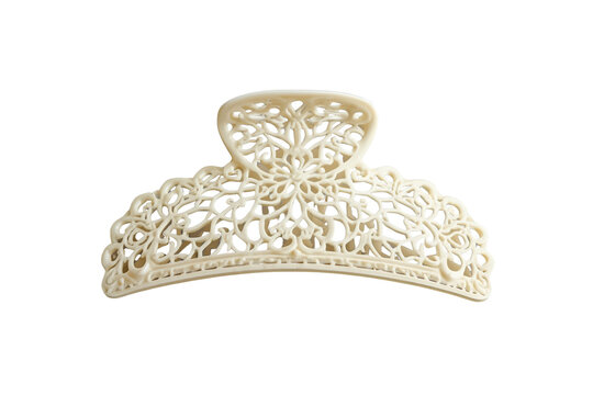 Ivory Ornate Floral Hair Claw Clip