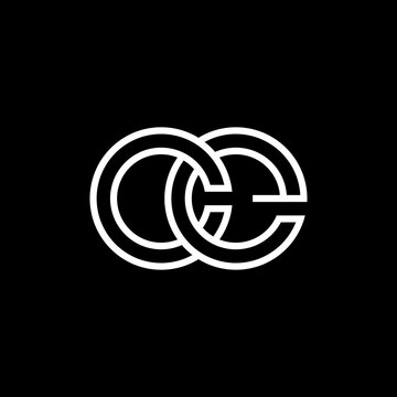 Unique, modern, and futuristic 'Ce or eC' connected monogram. Elegant thick geometric line style, perfect for cybersecurity, cloud tech, and media.