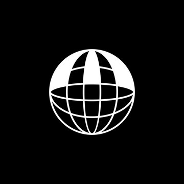 Modern, futuristic 'M' globe grid. Unique, elegant design suited for global logistics, telecommunications, and IT networks.