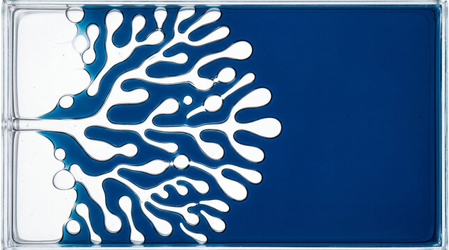 Viscous fingering instability forming a branching fractal front, fluid dynamics abstract