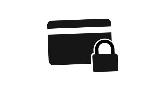 Secure Credit Card Icon with Padlock Symbol for Financial Security.