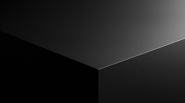Abstract Black Minimalist Podium Corner Background with Texture