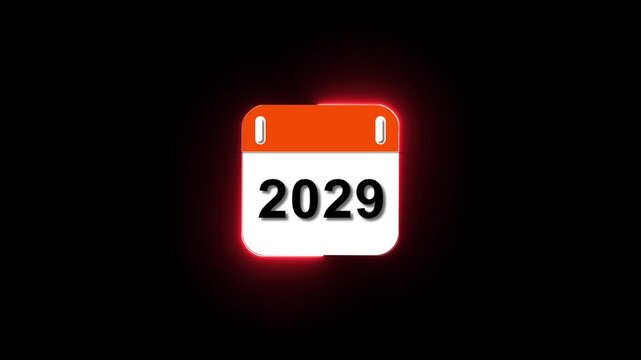 Future year calendar countdown animation: 2027 to 2030 digital date transition years