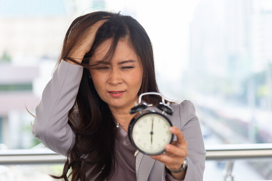 Outdoor, business and hurry with watch for time, morning commute urgent deadline