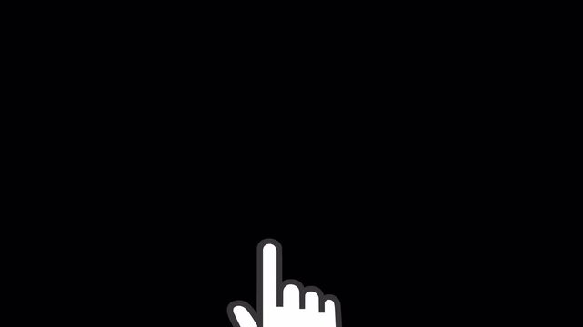 Vector Scroll Down Gesture Animation with Transparent Background - 4K Landscape Horizontal