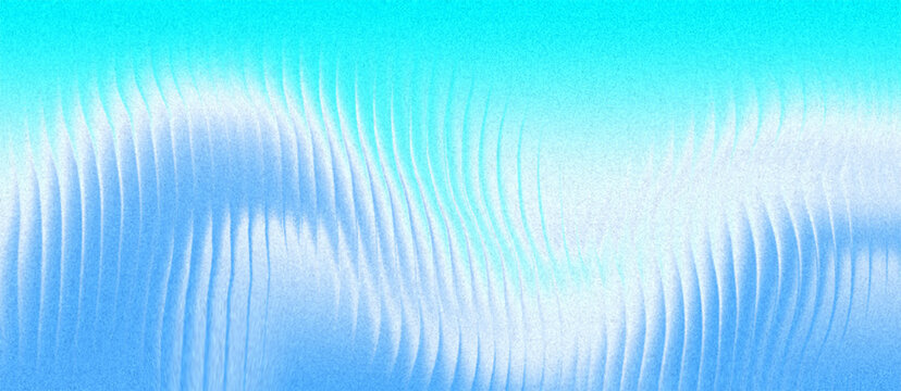 Abstract wave lines pattern featuring cyan blue gradients with noise texture suitable for modern digital wallpaper design backgrounds and futuristic web layouts.