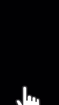 Vector Finger Scroll Up Animation with Alpha Channel - 4K Portrait Vertical