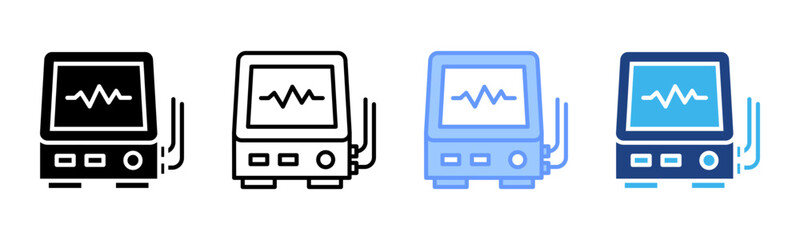 Fototapeta premium Patient Monitor icon set multiple style collection