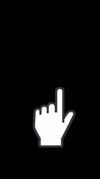 Vector Finger Double Swipe Left Animation with Alpha Channel - 4K Portrait Vertical