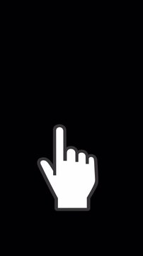 Vector Double Finger Swipe Right Animation with Alpha Channel - 4K Portrait Vertical