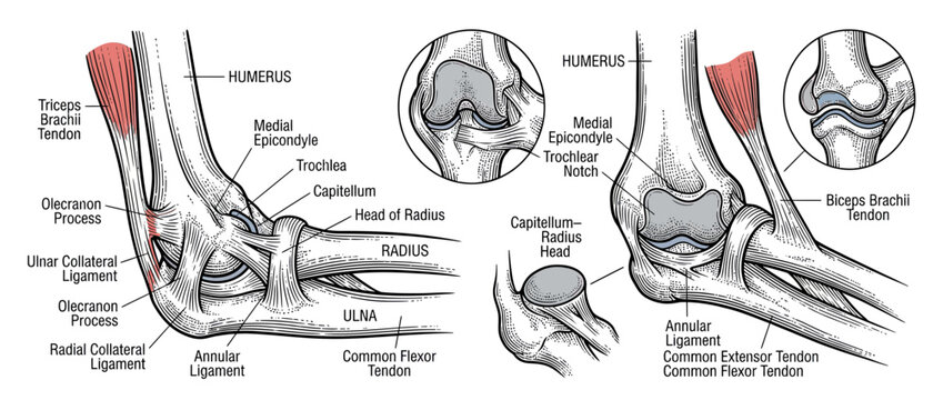 Elbow Joint Anatomy Illustration Isolated Transparent Background
