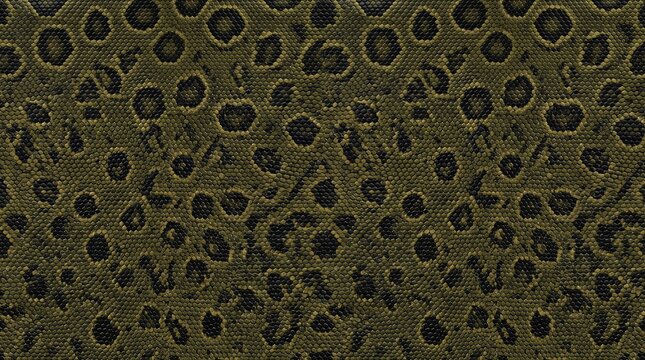 Detailed close-up of green anaconda snake skin featuring natural reptile scales, dark irregular spots, and an organic exotic pattern. Ideal for wildlife backgrounds, animal skin textures