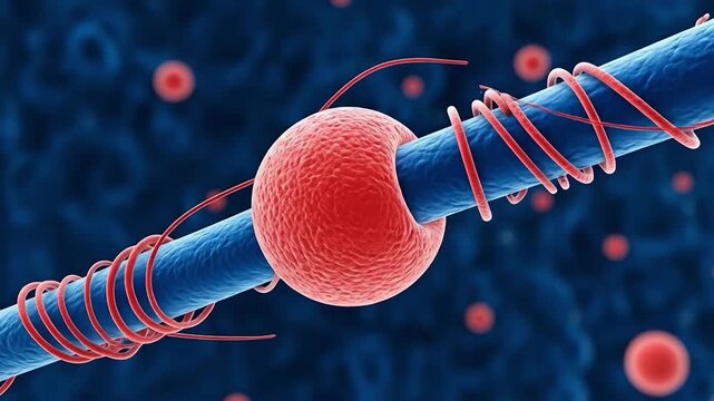 3D medical animation of myelin sheath damage and nerve cell axon degeneration in multiple sclerosis