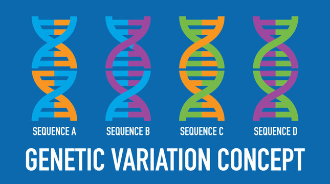 Genetic Variation Concept Showing Different DNA Sequence Patterns