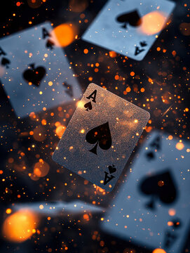 Falling playing cards seamless pattern isolated