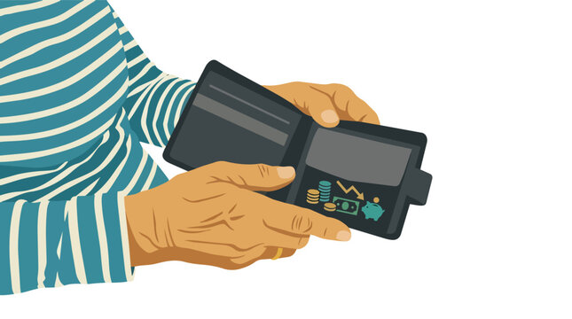 Financial crisis empty wallet and poverty concept modern flat vector illustration for personal budget management services