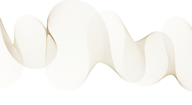Abstract brown flowing wave lines pattern on white background. horizontal glowing brown line symbol. vector illustration.