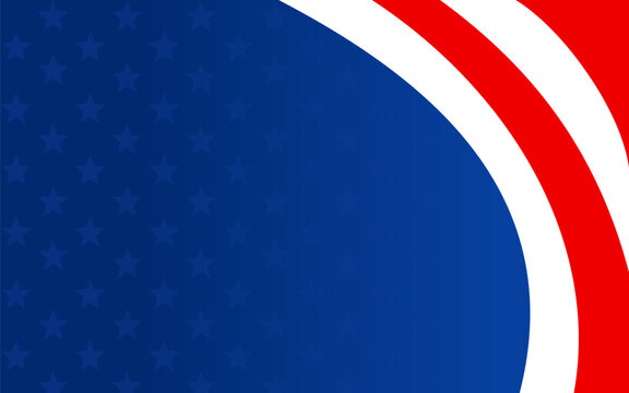 Blue field white stars curved red white stripes united states flag pattern perfect for patriotic designs, national holidays, celebrations.