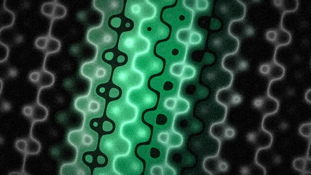 Teal and black organic cell pattern with grainy digital art texture.