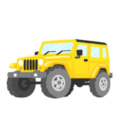 Hand Drawn Yellow Off Road Vehicle Isolated on Transparent Background © Totomura Toto
