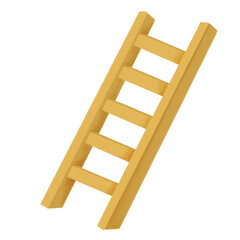 Hand Drawn Wooden Step Ladder with Five Steps Isolated on Transparent Background © Totomura Toto