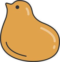ひよこの饅頭（線画カラー）のイラスト © R-DESIGN
