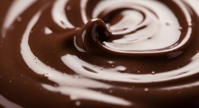 Swirling chocolate closeup