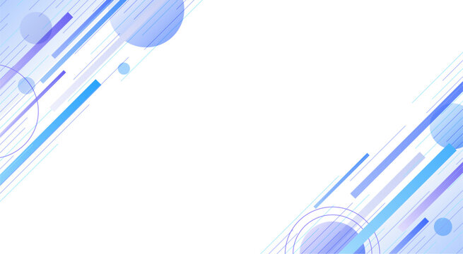 青色と紫色の斜線と円形を組み合わせたモダンな幾何学的な背景素材